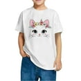 thumbnail image 4 of piuwrlz Short Shirts Sleeve Kids Girls T-Shirts Tops Fashionable Printed Cotton T Shirt Top White Size 7 Years, 4 of 4