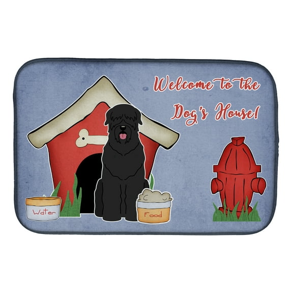 Dog House Collection Black Russian Terrier Dish Drying Mat