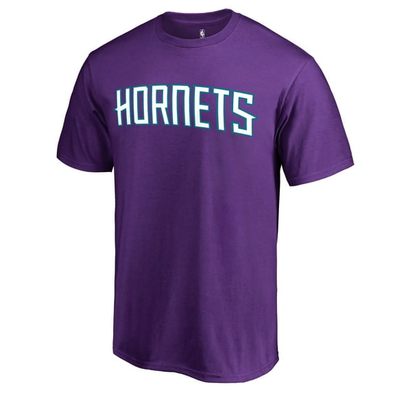 Men's Purple Charlotte Hornets Primary Wordmark T-Shirt