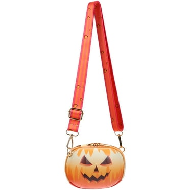 Halloween Pumpkin Crossbody Bag - Brown PU Leather Messenger Purse For Women, Goth Style Candy Handbag