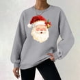 thumbnail image 6 of Hooded Sweatshirt for Women Fashion Loose Casual Christmas Printed Round Neck Long Sleeve Hoodless Sweatshirt, 6 of 7