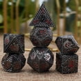 thumbnail image 5 of Metal Dice Set D&D, 7 PCS Dragon & Warrior Metallic DND Polyhedral Dice Set with Gift Metal Box for Dungeons and Dragon Tabletop Game (Gray Dice & Red Dragon), 5 of 7