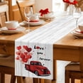 thumbnail image 5 of Vintage Valentine's Day Table Runner 90 Inches Long Farmhouse Dress Scarves, Red Love Heart Truck Wooden Dining Tablerunner for Coffee Table/Kitchen Island/Party Décor, 13" x 90", 5 of 8