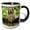 Black/White, variant on 3drose, Eastern Fox Squirrel, Adult Drinking, Hill Country, Texas, 11oz Two-tone Red Mug