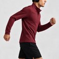 thumbnail image 6 of Men's 1/4 Zip Long Sleeve Athletic Pullover Top Fitted Breathable Casual Sweatshirt Comfy Tee for Tennis Running Jogging Hiking Wear(Wine,XXXL), 6 of 9