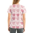 thumbnail image 5 of Valentine Day Scrub Tops for Woman V Neck Short Sleeve Cute Nursing Top Love Heart Print Quick Dry Medical Nurse Uniform with Pockets Light pink M, 5 of 5