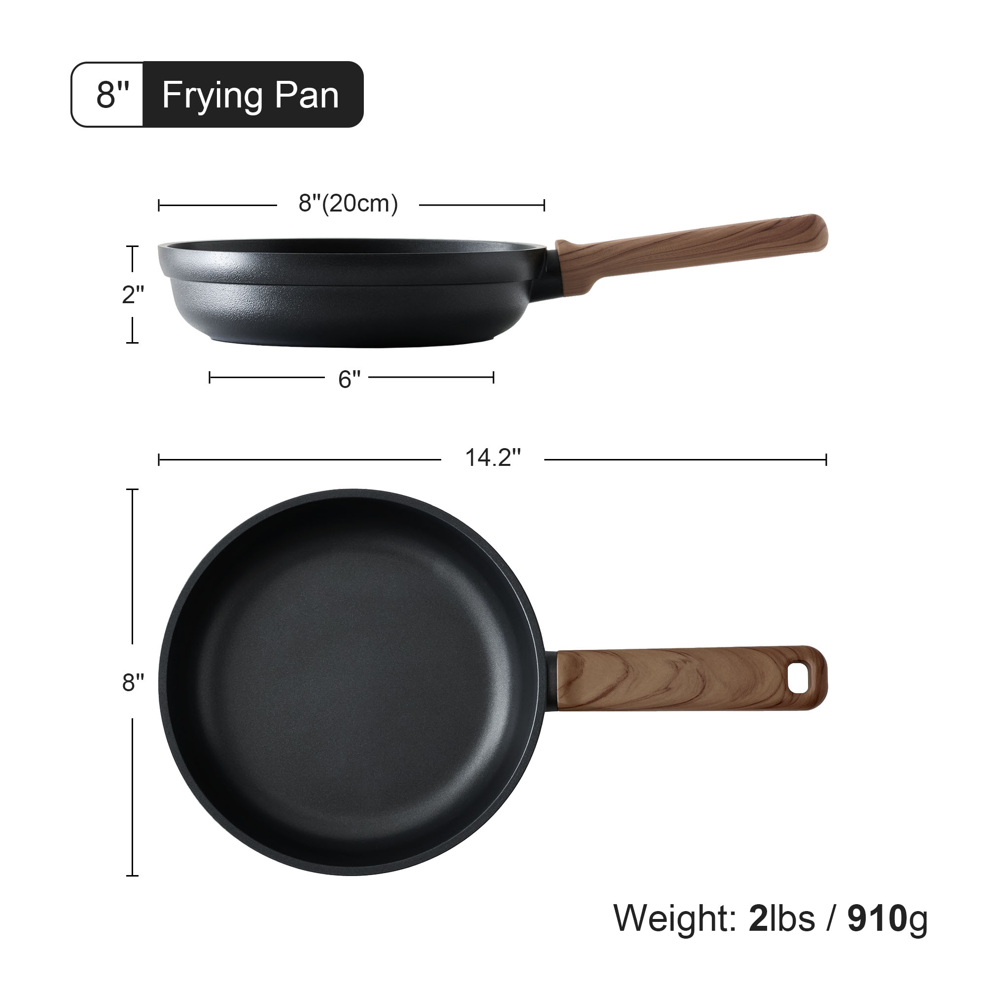 Sensarte 8-Inch Titanium Nonstick Omelet Pan, Black photo 2