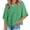 Green, variant on Women's Casual Loose Fit 3/4 Bell Sleeve Crew Neck Cotton Blend T-Shirt Tops,Blue,L