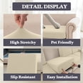 thumbnail image 2 of Sanmadrola Waterproof Couch Cushion Cover for Sectional Sofa,Slipcover Stain Resistant High Elasticity Wear-Resistant Striped Sofa Cover,Natural Color 2 Armrest cover for Furniture, Children, Pets, 2 of 7