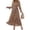 Floral Brown, variant on Womens Dresses Fall V Neck Floral High Waist Ruffle Wedding Guest Boho Spring Long Sleeve Dress,XXL