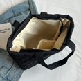 thumbnail image 2 of Quilted Shoulder Bag Large Capacity Cotton-Padded Handbag Soft for Work (Black), 2 of 9