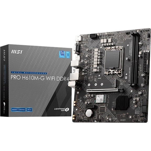 MSI PRO H610M-G WIFI DDR4 Gaming Desktop Motherboard, Intel H610, LGA-1700