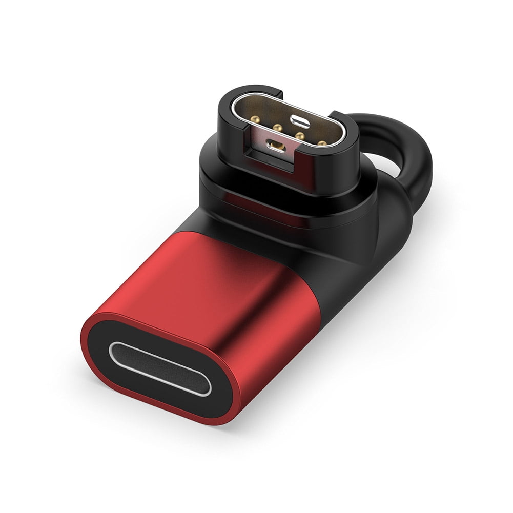 Peggybuy Watch Charger Adapter IOS Female for Garmin Fenix 7 7S 7X 6 6S 6X Red