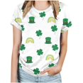 thumbnail image 1 of KIHOUT Nouveaux Arrivlas T-Shirts pour Femmes Fête de la Saint-Patrick, Mode Grande Taille Col Rond Manches Courtes T-Shirt Imprimé Vert, Taille P-5TG, 1 of 5
