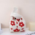thumbnail image 5 of Unique Bargains 1 Pc Knitted Wrist Bag Flower Gift Bag Beige, 5 of 5