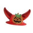 thumbnail image 4 of Gorro con cuernos para mascota de Halloween para perro y gato, decoración cómoda para fiestas, disfraz de Halloween para mascotas, fiestas temáticas Calabaza de sonrisa roja, 4 of 8