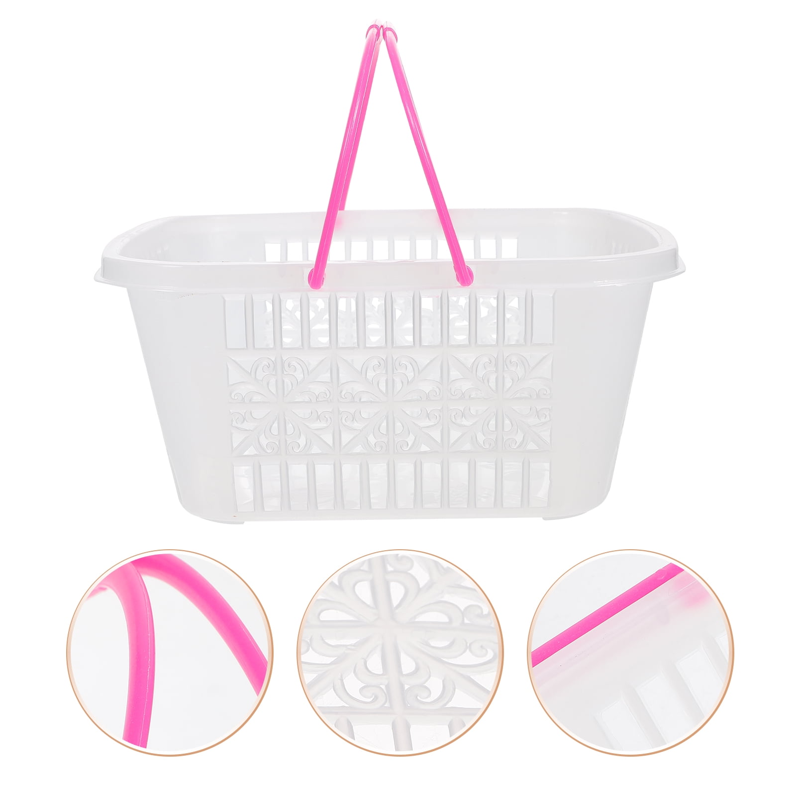 1 Set 6pcs Colorful Square Shape Plastic Small Baskets Fruit Pickup Baskets  