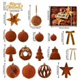 thumbnail image 2 of Christmas Tree Ornaments Set, Velvet Christmas Ornaments, Brown Gold Christmas Ball Ornaments, Christmas Tree Decorations for Holiday Season, 38 Piece Hanging Decor Ornament Kit, 2 of 3