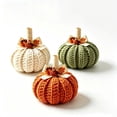 thumbnail image 2 of Cififendec Thanksgiving Knitted Pumpkin Set of 3, 3.94", Hand Woven Fabric Pumpkin Decor for Fireplace Mantel Tabletop Indoor Home Decor, 2 of 6