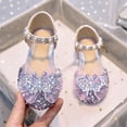 thumbnail image 6 of Mepaouo Girls Dress Shoes Princess Glitter Flower Mary Jane Closed Toe Party Wedding Footwear Purple 5.5, 6 of 9