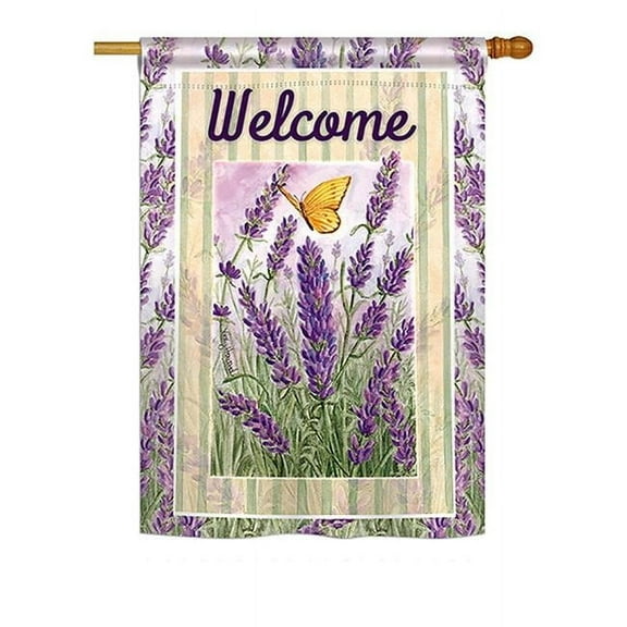 Breeze Decor BD-FL-H-104090-IP-BO-DS02-US Lavender Spring - Everyday Floral Impressions Decorative Vertical House Flag - 28 x 40 in.
