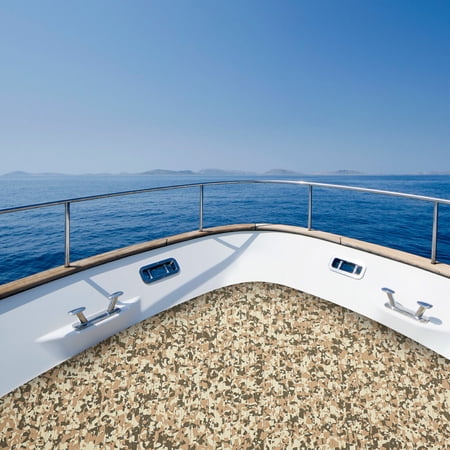 Boat Deck Mat EVA 94.5" x 35.4" – Large Anti Slip Marine Flooring Roll, 5mm Thick Self Adhesive Boat Floor Mat for Fishing Boat, Kayak, Yacht, Pontoon, Surfboard, SUP, Camper Van & RV – Yellow Camo