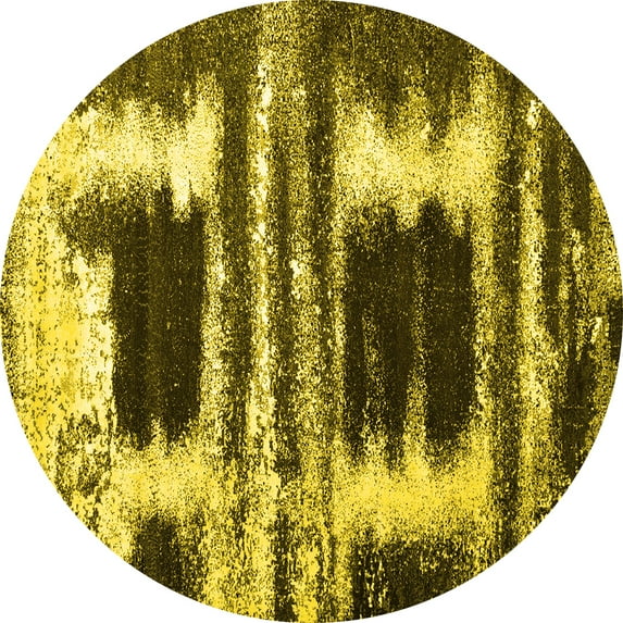 Ahgly Company Indoor Round Persian Yellow Bohemian Area Rugs, 3' Round