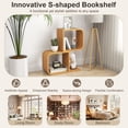 thumbnail image 6 of Gymax Bamboo Geometric Bookshelf 2-Tier S-Shaped Bookcase w/ Anti-tipping Device, 6 of 10