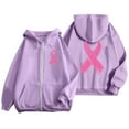 thumbnail image 3 of Cancer Awareness Hoodie for Women 2025 Long Sleeve Full Zipper Hoodies with Pockets Hooded Sweatshirt Jacket, 3 of 7
