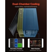 Dual Chamber Mid Tower Gaming PC Case with Tempered Glass Panels Magnetic Dust Filter Cable Management Supports 410mm GPU ATX M-ATX ITX Motherboards No Fan Included