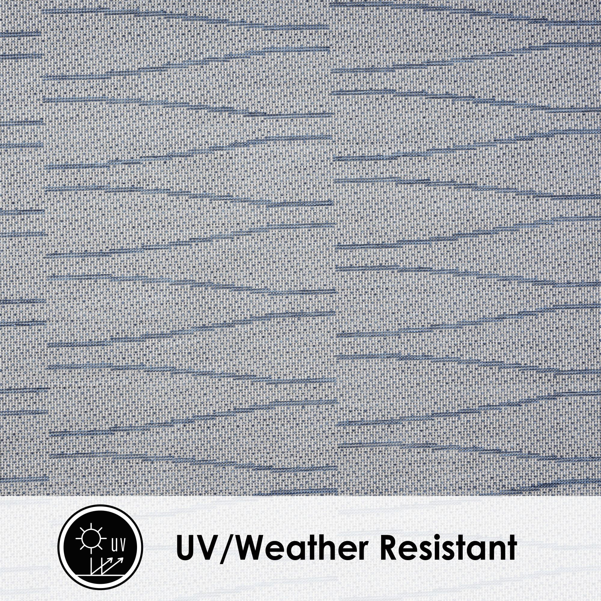 Nicole Miller New York Patio Country Willow Contemporary Geometric Indoor/Outdoor Area Rug, Blue/Grey, 7'9"x10'2"