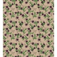 thumbnail image 3 of Floral Duvet Cover Set, Image of Natural Tea Leaves with Purple Toned Paint Drops on Background, Decorative 2 Piece Bedding Set with 1 Pillow Shams, Twin Size, Tan Plum and Lime Green, by Ambesonne, 3 of 3