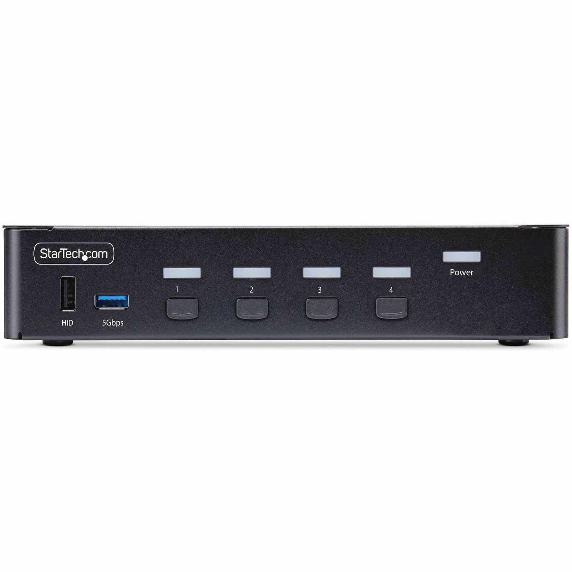 StarTech 4-Port DisplayPort 1.4 KVM Switch 8K 60Hz / 4K 144Hz 2x USB 3.0 Ports 4x USB 2.0 Ports Hotkey Switching TAA Compliant D86A24PORT8KKVM