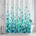thumbnail image 3 of Turquoise Polka Dots Shower Curtain for Bathroom Decor, Watercolor Abstract Art Gradients Waterproof Fabric Shower Curtain, 36"x78" Set with 12 Hooks, 3 of 9