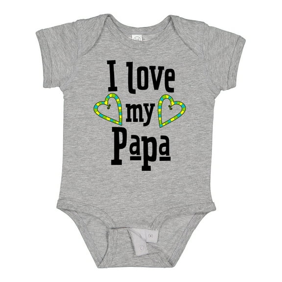 Inktastic I Love My Papa- Hearts Boys or Girls Baby Bodysuit