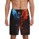 thumbnail image 1 of Balery Red And Blue Fire Bird Pantalones cortos de pijama de punto de algodón para hombre con cinturilla y bolsillos-Small, 1 of 6