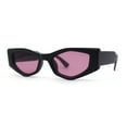 thumbnail image 4 of Womens Geometric Angular Mod Thick Bevel Cat Eye Sunglasses Matte Black - Purple, 4 of 4