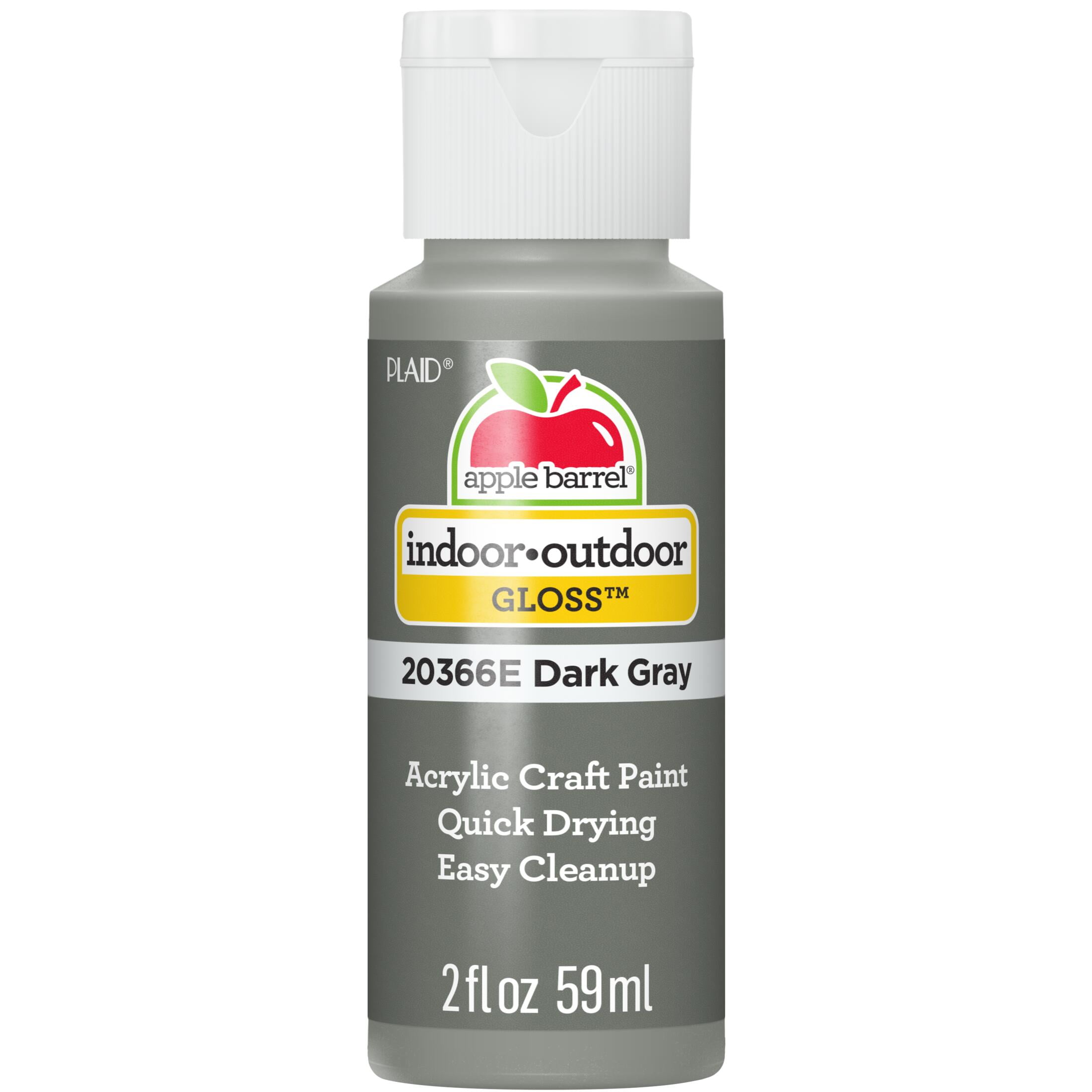 (3 pack) Apple Barrel Acrylic Craft Paint, Gloss Finish, Dark Gray, 2 fl oz