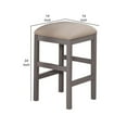 thumbnail image 5 of 24 Inch Wood Counter Stool Set of 2 Cushioned Farmhouse Design Gray, 5 of 6
