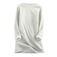 thumbnail image 4 of AOOCHASLIY Women's Blouse Womens Winter Casual Style Fashion Plush Warm Underwear Long Sleeve Round Neck Top, 4 of 5