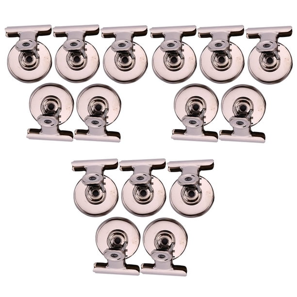 15Pcs 3cm Clip Magnético Imán Refrigerador Memo de Pared Nota Mensaje Titular Plata