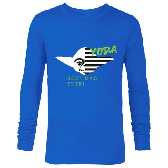 Star Wars Yoda Best Dad Ever Father's Day - Long Sleeve T-Shirt for Men - Customized-Navy