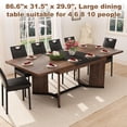 thumbnail image 3 of Blotout 59'' to 86.6" Extendable Dining Table Set with 6PCS Chairs, Modern Farmhouse Wooden Kitchen Table for 6-10 People, Rectangle Expandable Dining Room Table, Large Expanding Table, 3 of 9