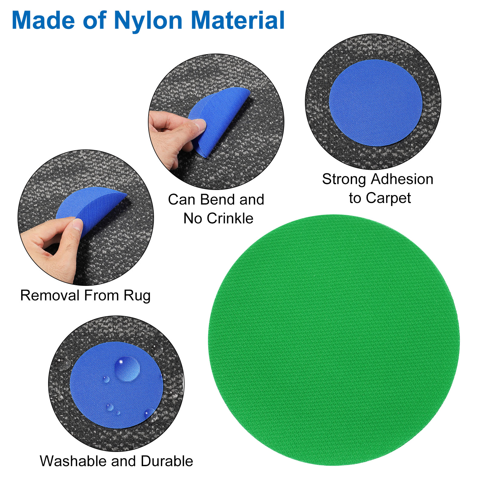 Unique Bargains Carpet Spot Markers for Classroom Carpet Teacher Supplies Green