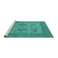 thumbnail image 2 of Ahgly Company Machine Washable Indoor Rectangle Oriental Turquoise Blue Industrial Area Rugs, 8' x 10', 2 of 4