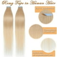 thumbnail image 3 of SEGO Blonde Tape in Hair Extensions 100% Real Remy Human Hair Long Straight Silky Thick Hair Gold Hair Acessories Black/Pink/Purple/Red Hair, 3 of 9