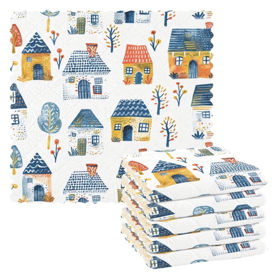 6 Pieces of Kitchen Towels 11x11Inch Kitchen Dish Cloths Kitchen Dish Towels Reuseable Cleaning Cloths Lovely House