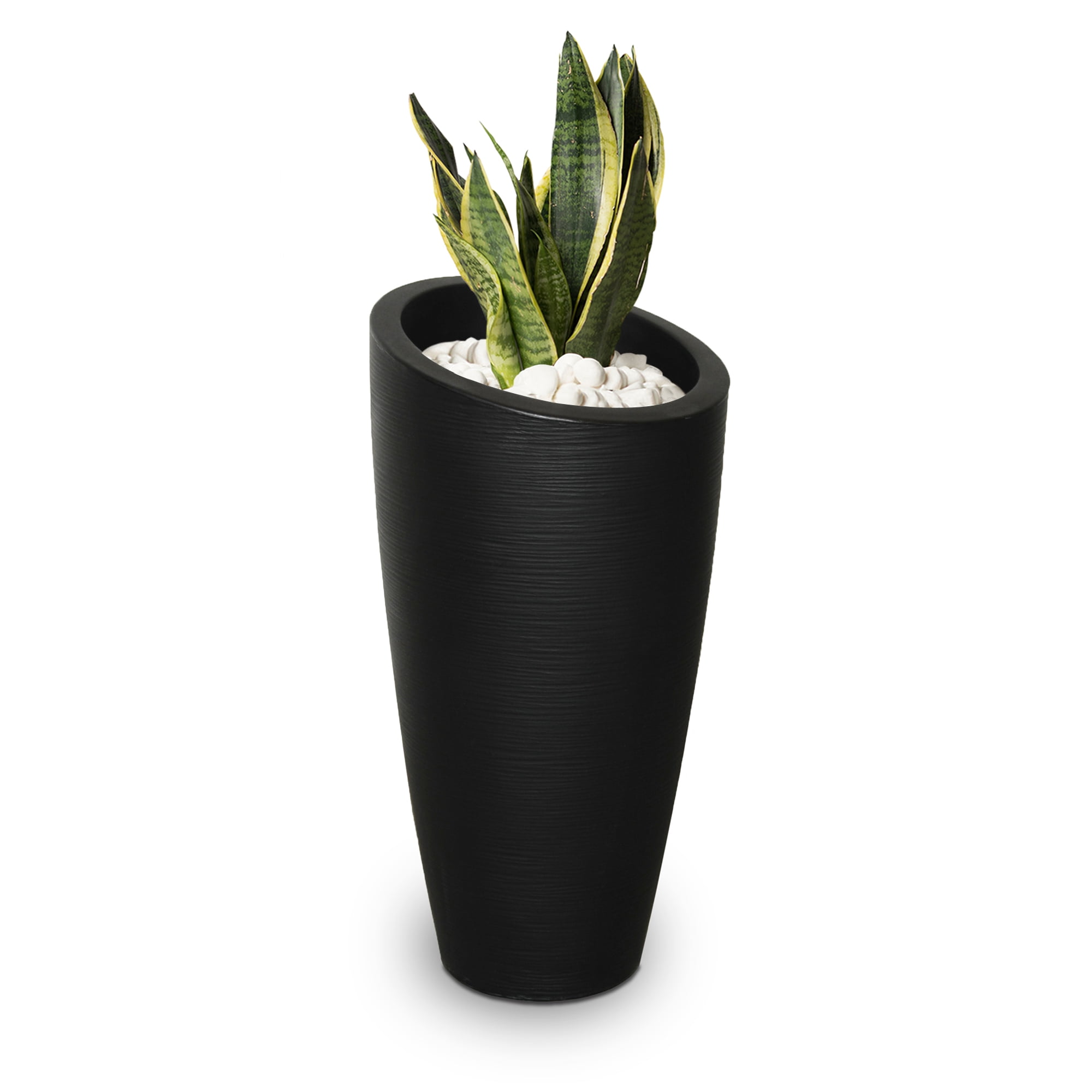 Кашпо polyethylene Planter. Горшки из полиэтилена. Tall Plant. Black plants