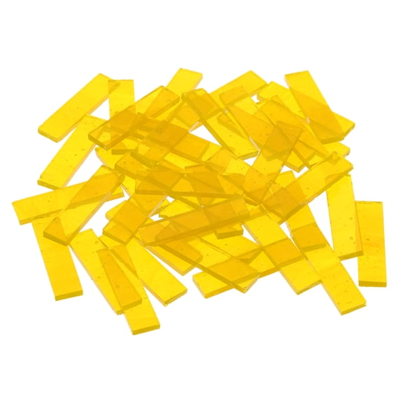 Stained Glass Strip, Transparent Yellow Mosaic Tiles 100g/3.53 oz