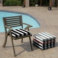 thumbnail image 6 of ARDEN Outdoor Seat or Rocking Chair Cushion, 19 x 18, Water Repellent, Fade Resistant, Black Cabana Stripe, 6 of 12